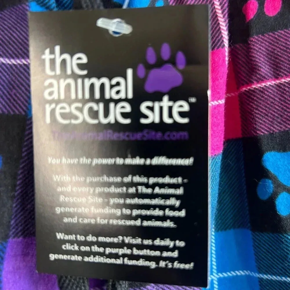 Animal Rescue Site Paw Print Flannel Pajama Bottoms Size Large NWT